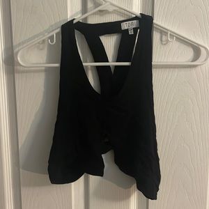 Black Crossed Back Crop Top